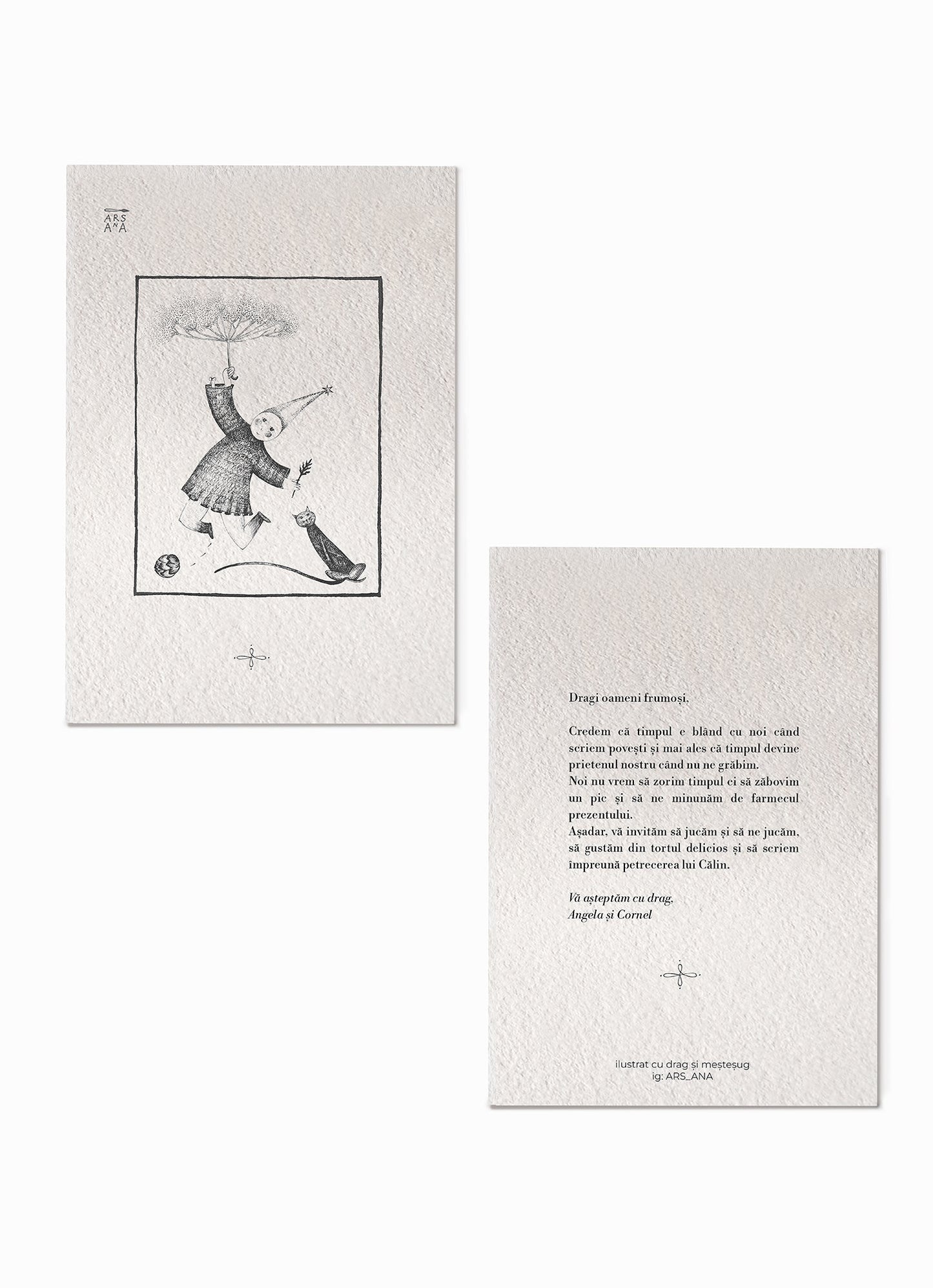 Illustrated invitation, set of 10