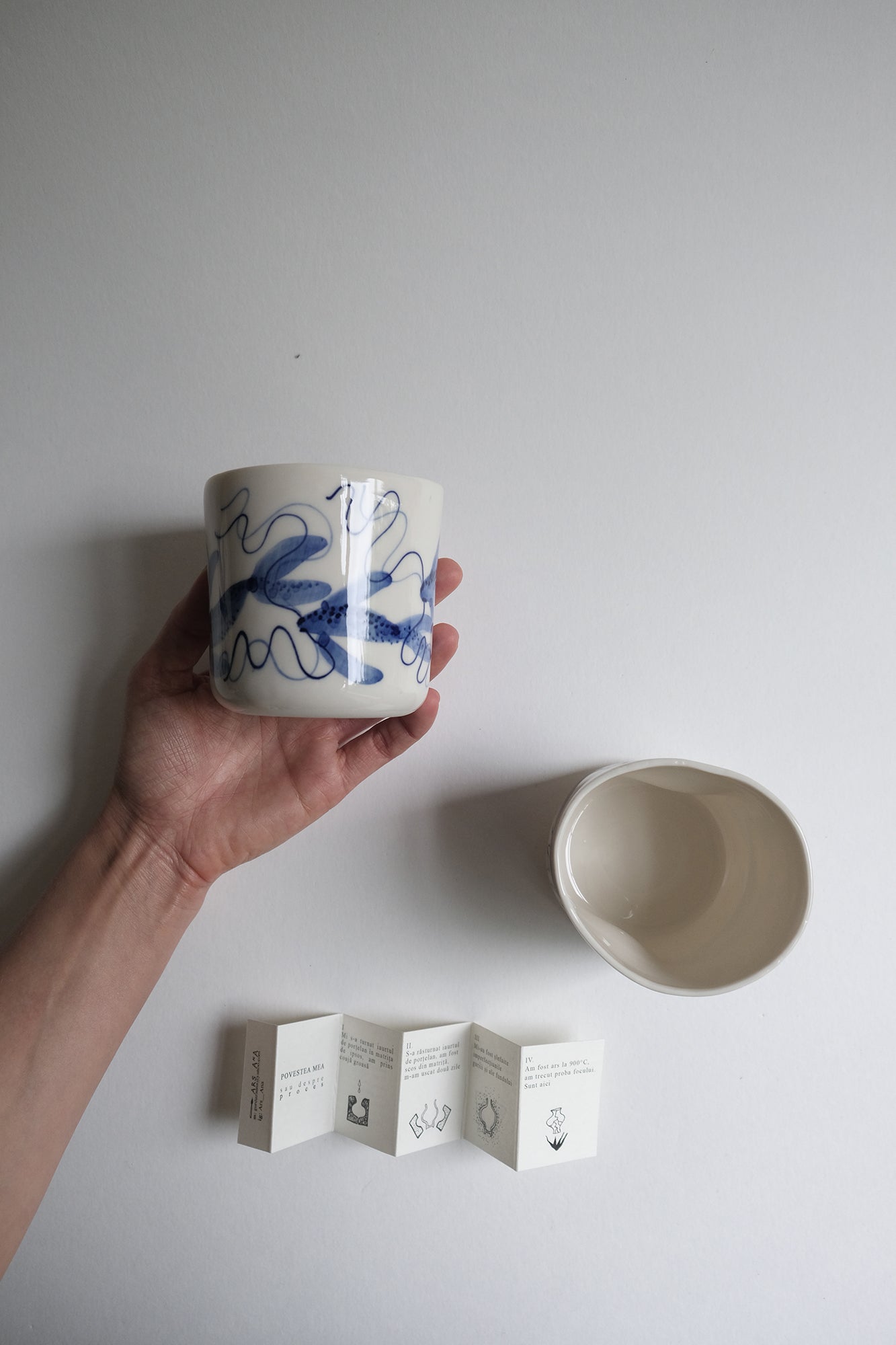 Porcelain Latte cup, Blue Fish Collection