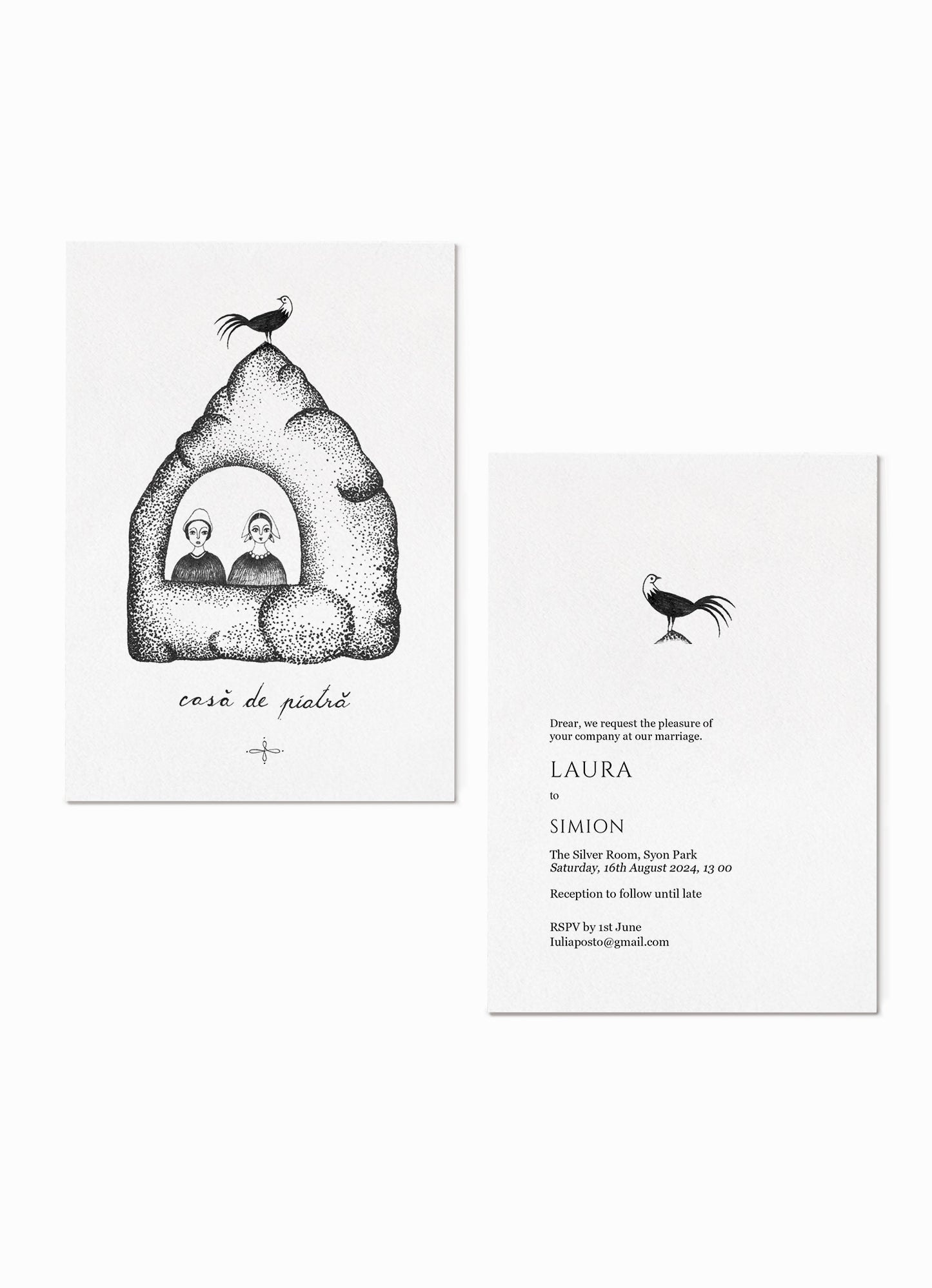 Illustrated invitation, set of 10