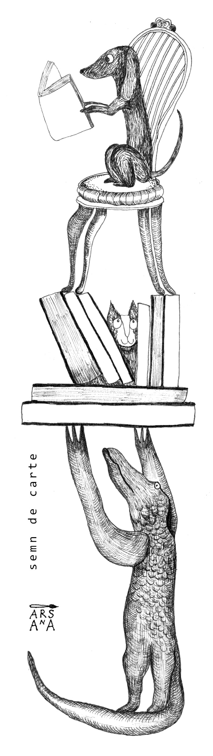 Book Sign, illustrated by hand