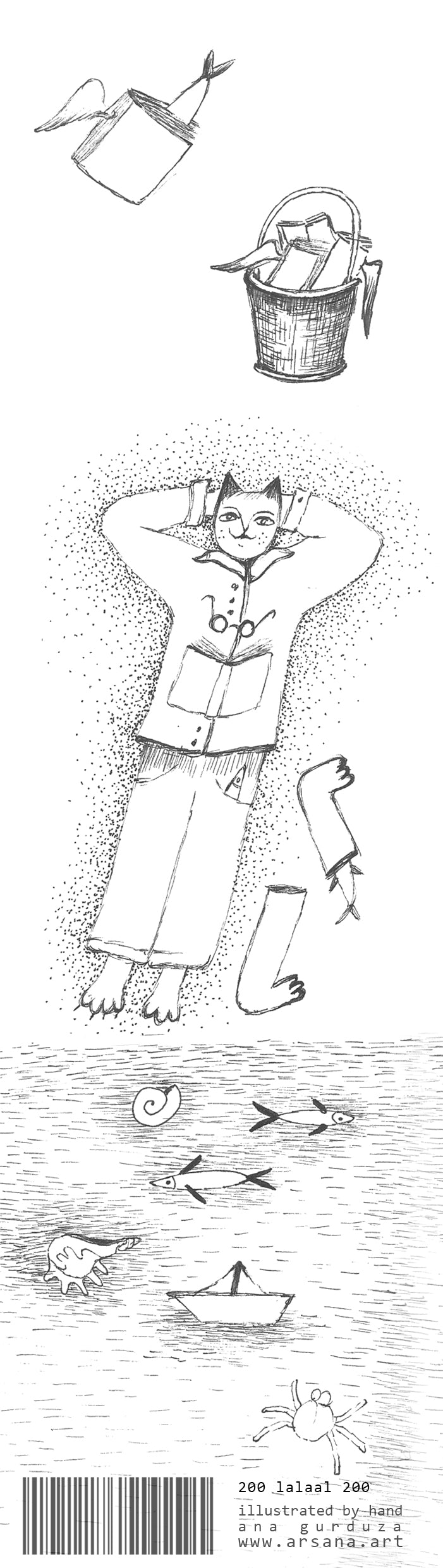 Book Sign, illustrated by hand