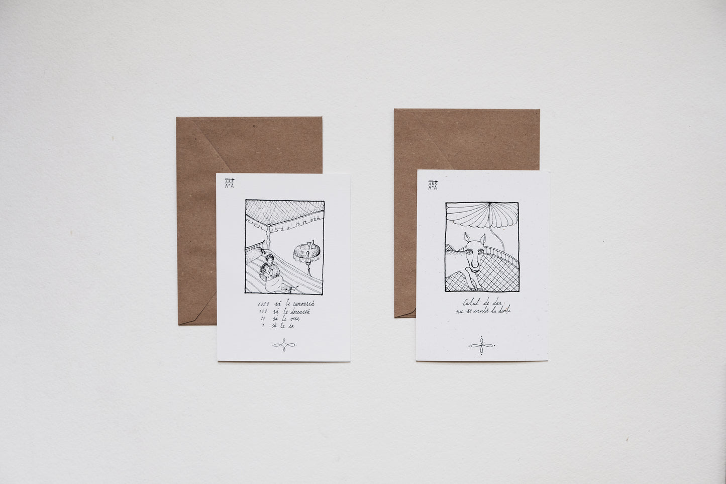 Illustrated invitation, set of 10