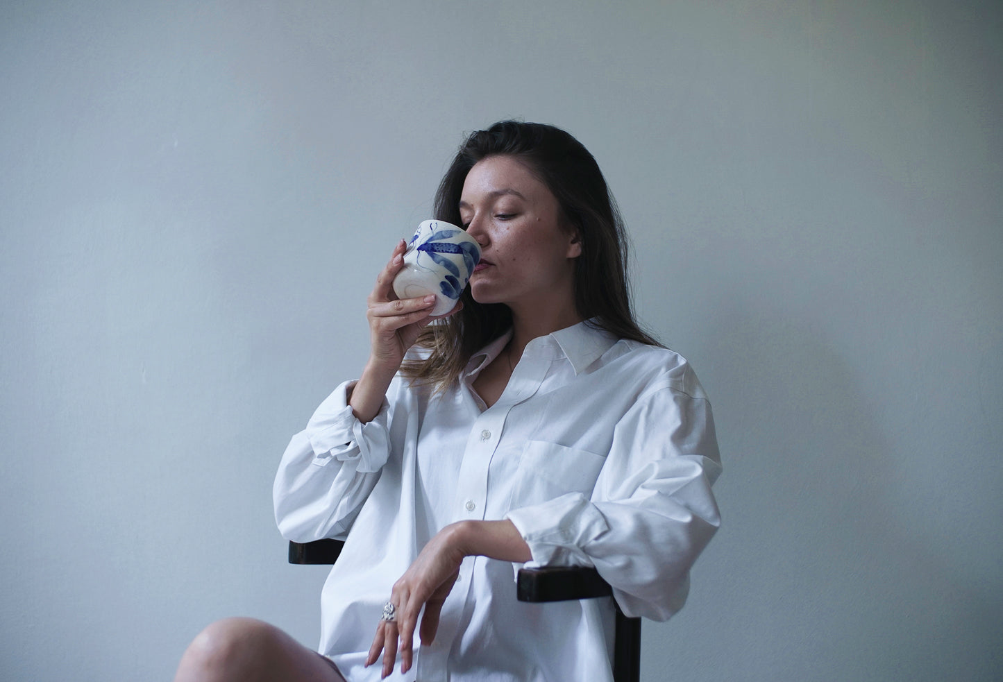 Porcelain Latte cup, Blue Fish Collection