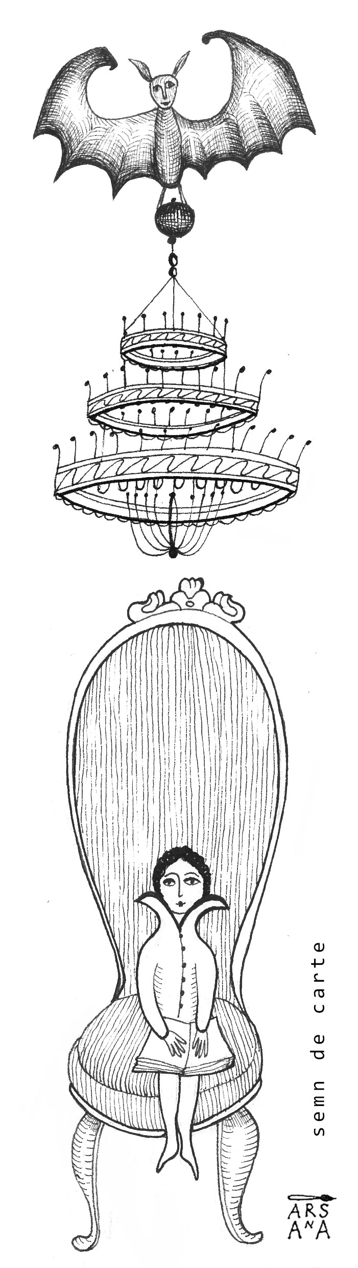 Book Sign, illustrated by hand