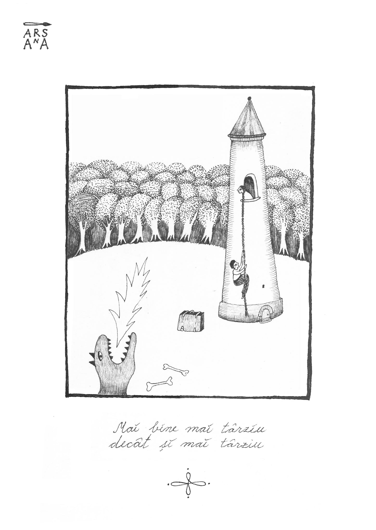 Single Illustrated Postcard, Collection of Romanian Proverbs