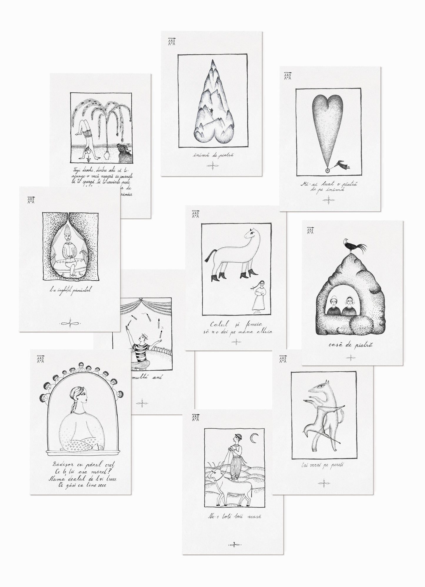 Single Illustrated Postcard, Collection of Romanian Proverbs