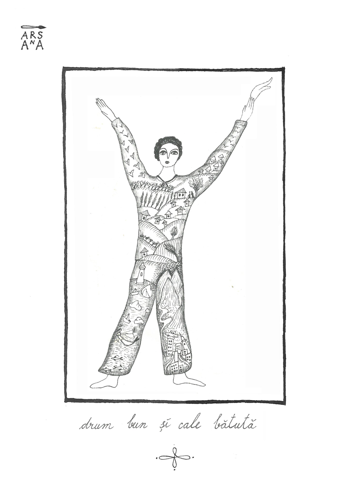 Single Illustrated Postcard, Collection of Romanian Proverbs