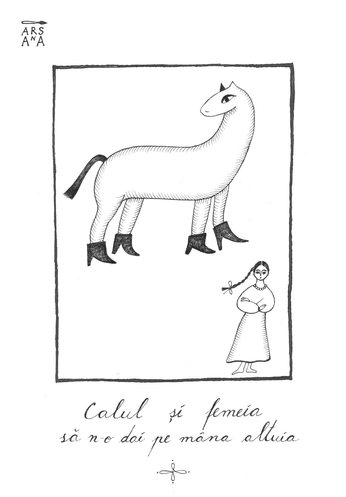 Single Illustrated Postcard, Collection of Romanian Proverbs