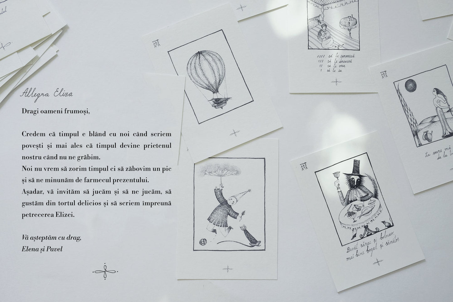 Illustrated invitation, set of 10