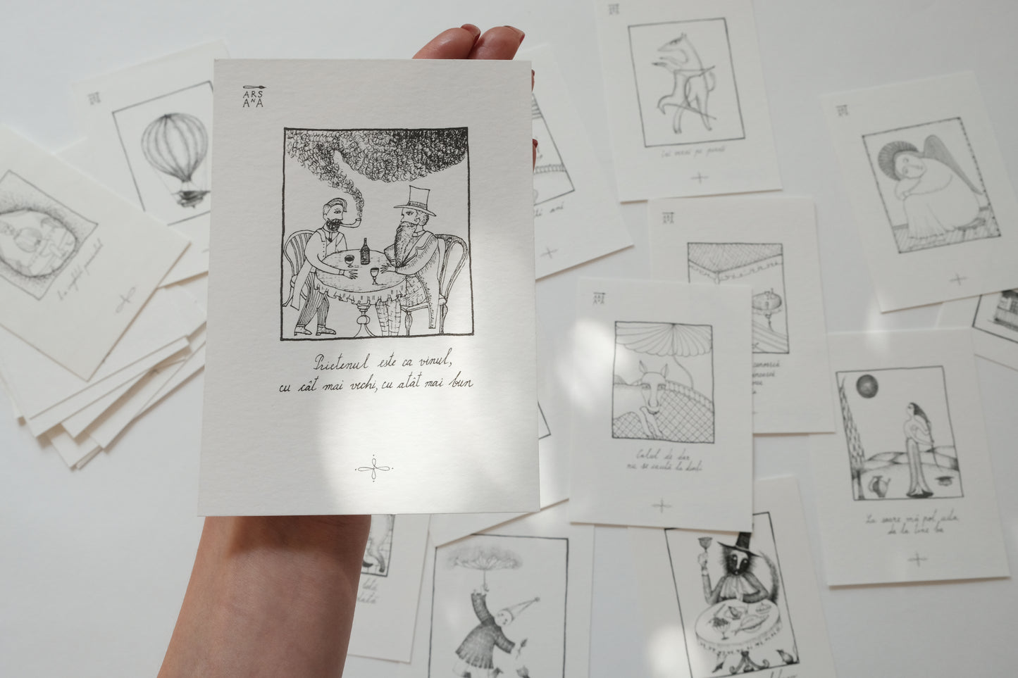 Single Illustrated Postcard, Collection of Romanian Proverbs