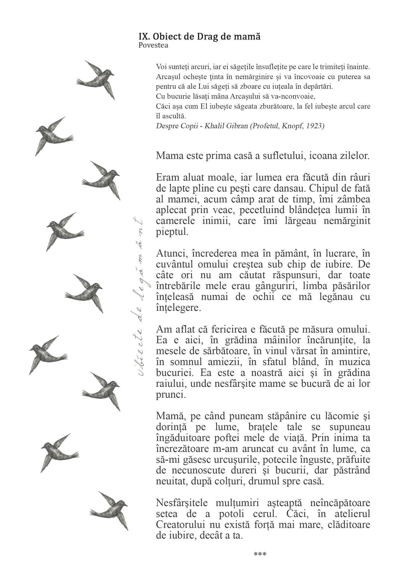 IX. Object of Motherly Love, Objects of Covenant Collection