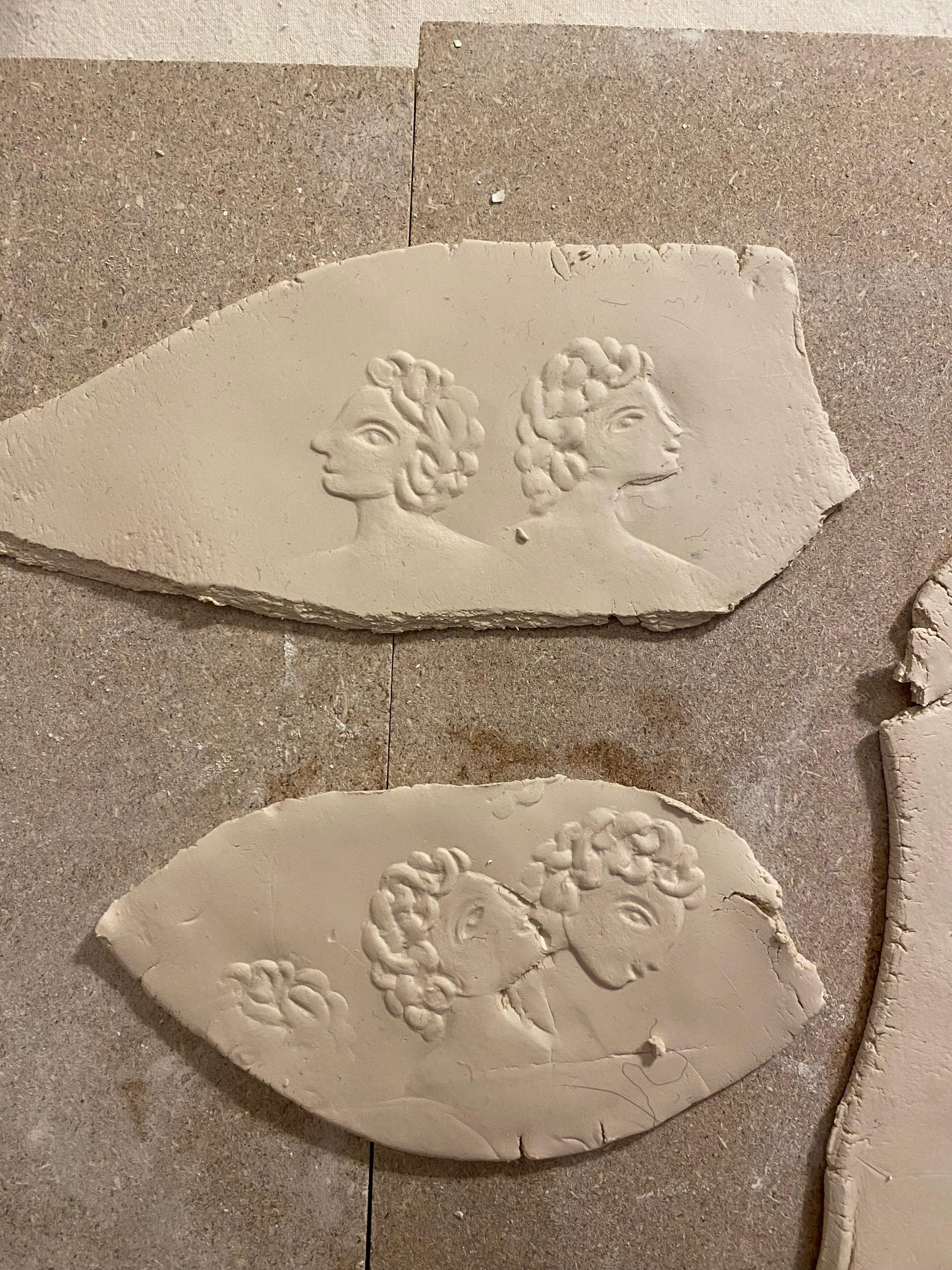 Ceramic Wall Basorelief The Lovers