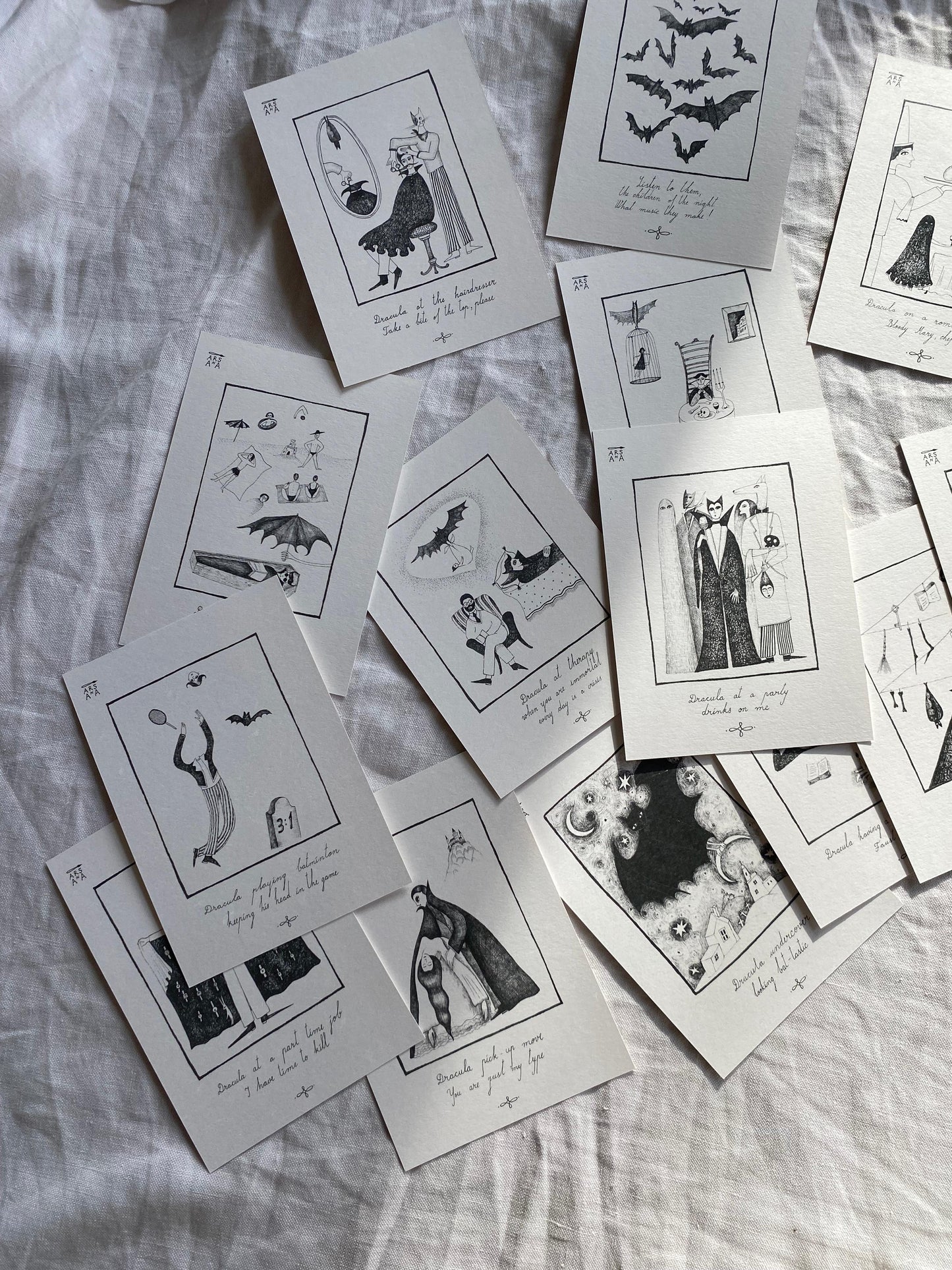 Illustrated Postcards, Collection of Dracula on daily basis, Set of 15