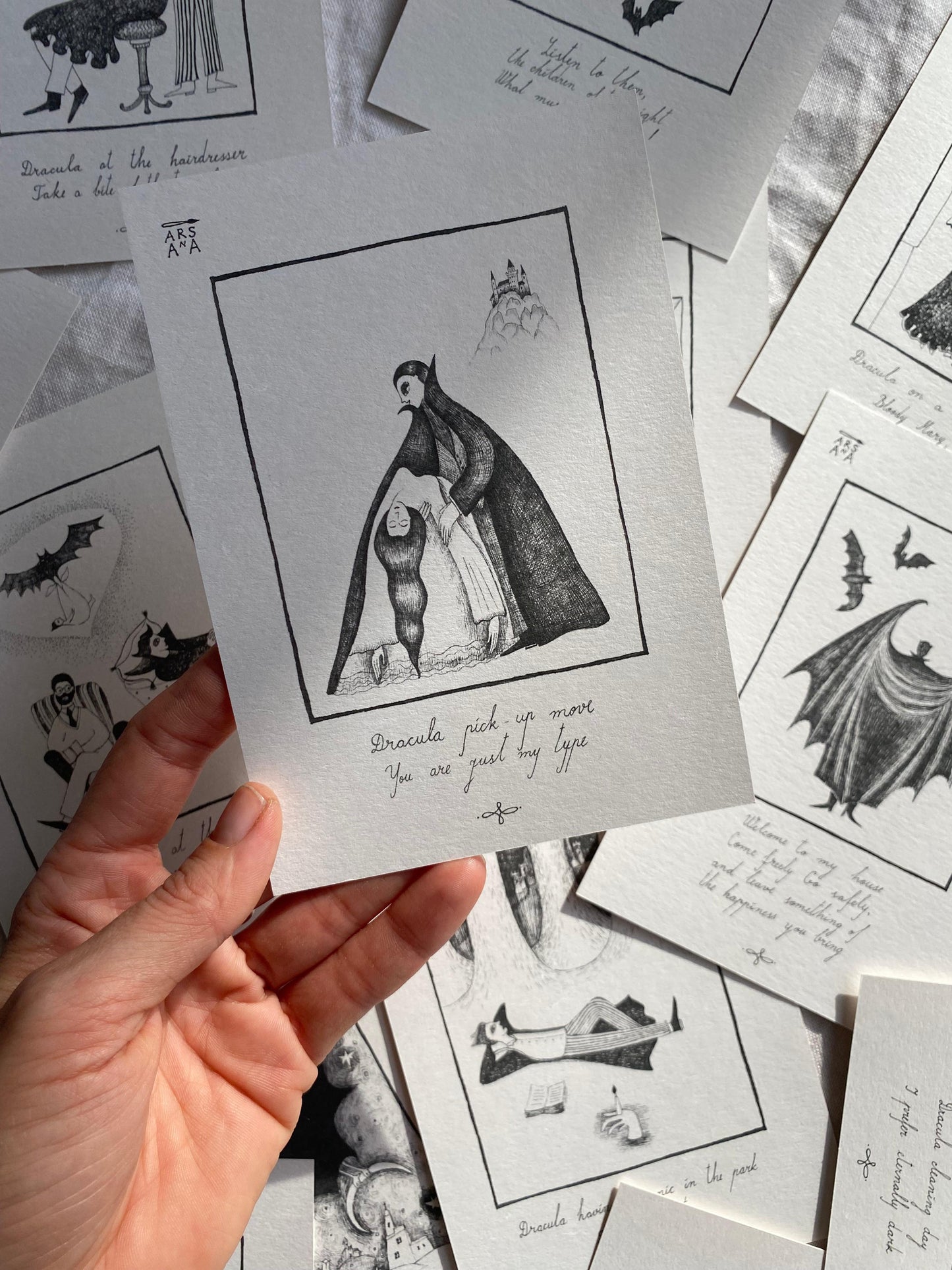 Illustrated Postcards, Collection of Dracula on daily basis, Set of 15