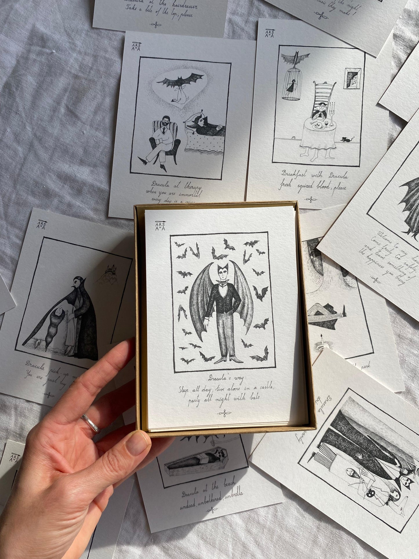 Illustrated Postcards, Collection of Dracula on daily basis, Set of 15