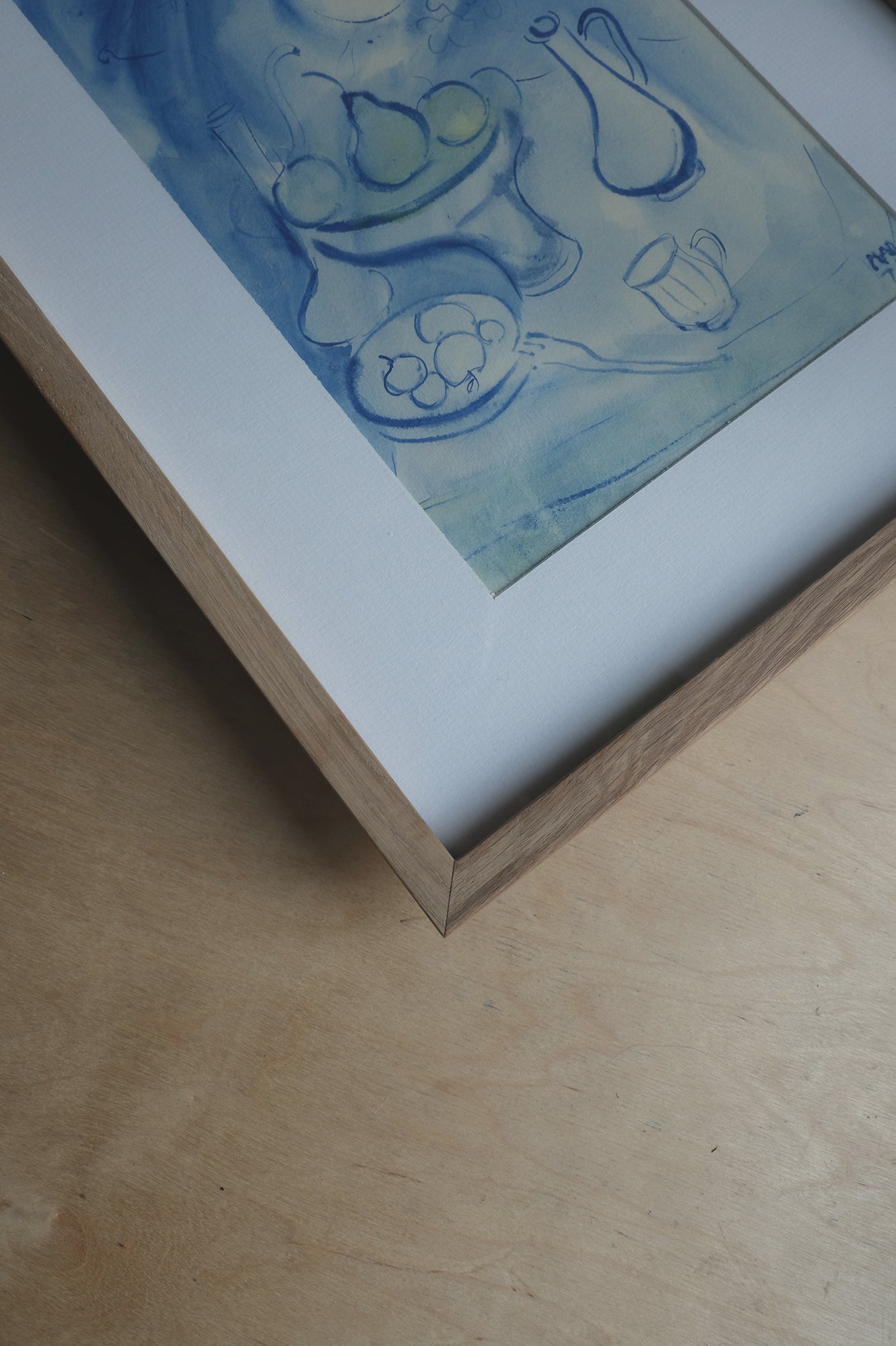 Wooden frame with glass and Passpartout