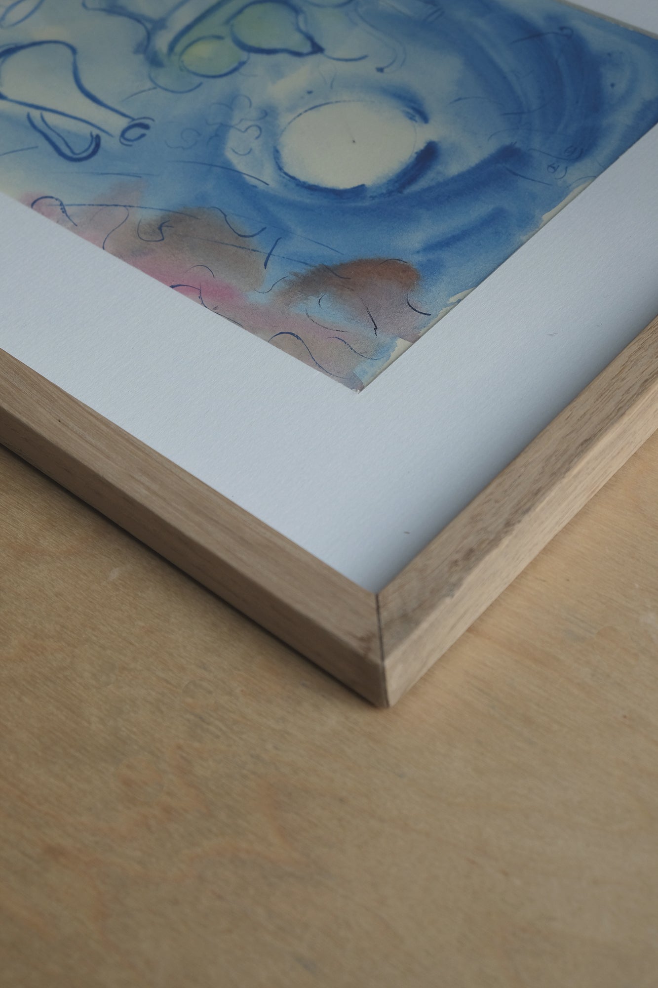 Wooden frame with glass and Passpartout