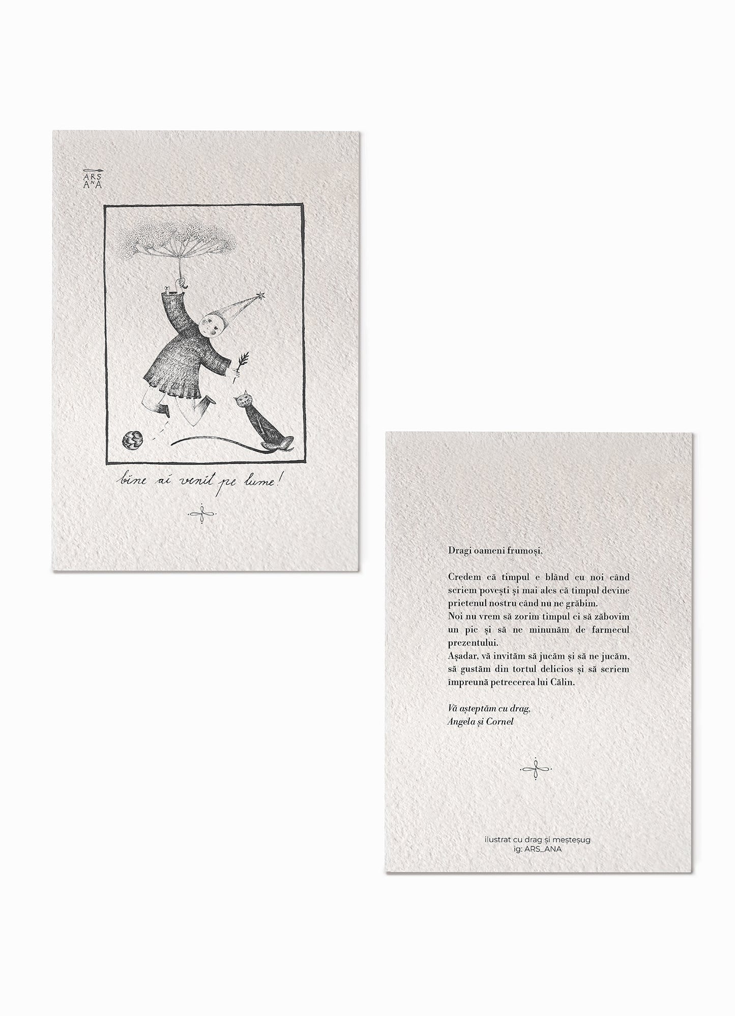 Illustrated invitation, set of 10
