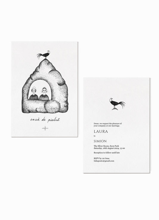 Illustrated invitation, set of 10