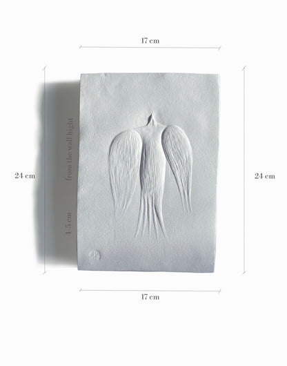 Ceramic Wall Bird Basorelief