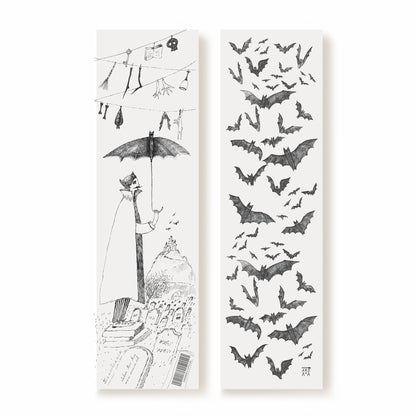 Dracula at Cemetery Bookmark, Illustrated Literary Gift for Book Lovers