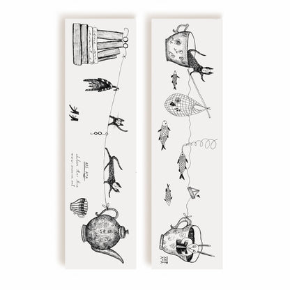 Cats Tea Bookmark, Illustrated Literary Gift for Book Lovers