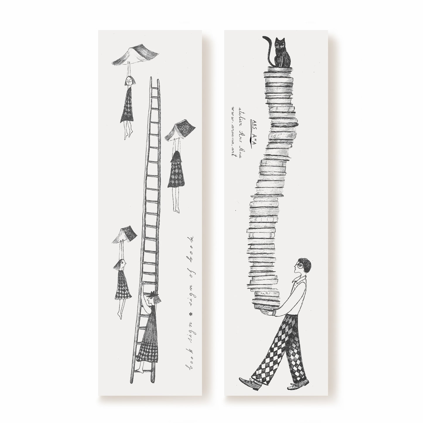 Librarian Bookmark, Illustrated Literary Gift for Book Lovers
