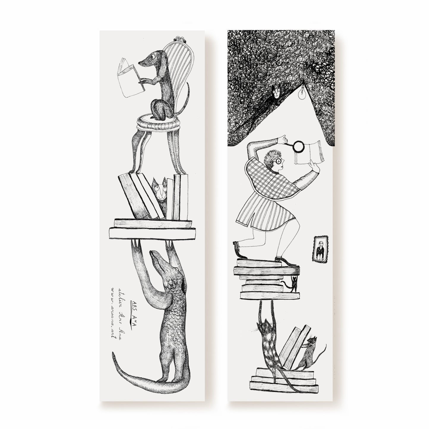 Crocodile Bookmark, Illustrated Literary Gift for Book Lovers