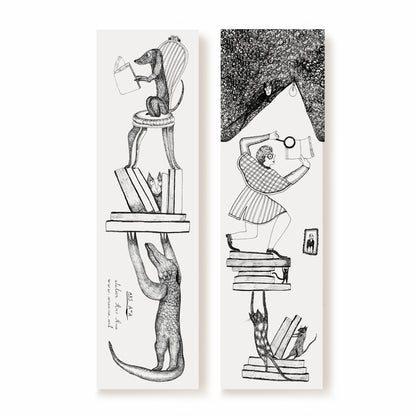 Crocodile Bookmark, Illustrated Literary Gift for Book Lovers