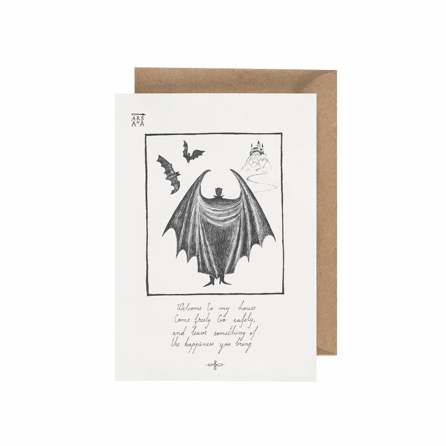 Welcome to my house, Come freely, Co safely and leave something of the happiness you bring, A6 with Recycled Envelope