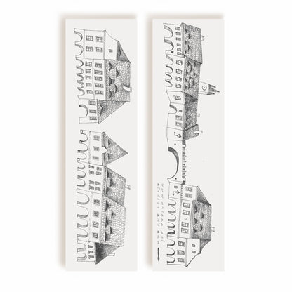 Medieval Town Bookmark, Illustrated Literary Gift for Book Lovers