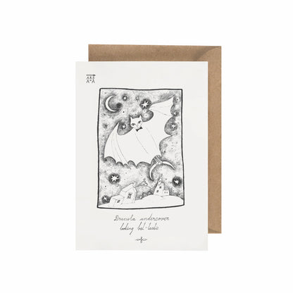 Dracula undercover, looking bat-tastic, A6 with Recycled Envelope