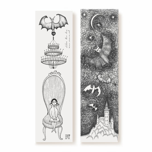 Gothic Bookmark, Illustrated Literary Gift for Book Lovers