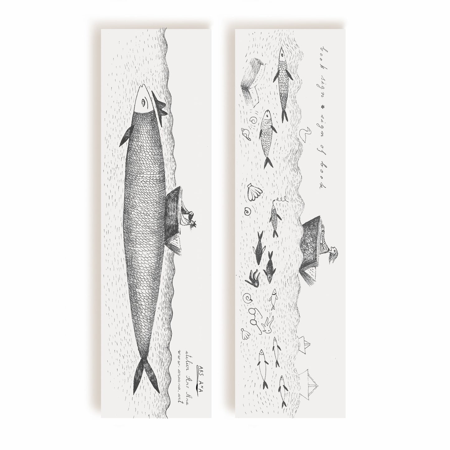 The Fish Bookmark, Illustrated Literary Gift for Book Lovers