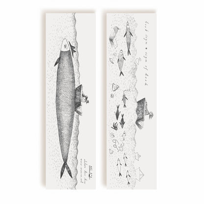 The Fish Bookmark, Illustrated Literary Gift for Book Lovers