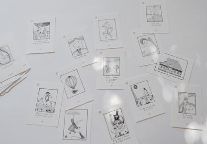 Illustrated Postcards,  Collection of Romanian Proverbs, Set of 40 (FULL COLLECTION)