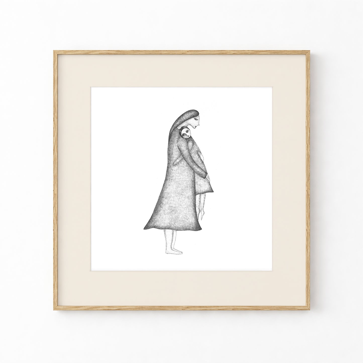 Mother and Child Art Print, Tale ink Series