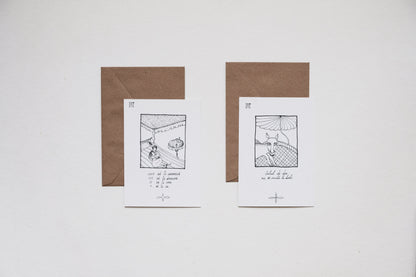Illustrated invitation, set of 10