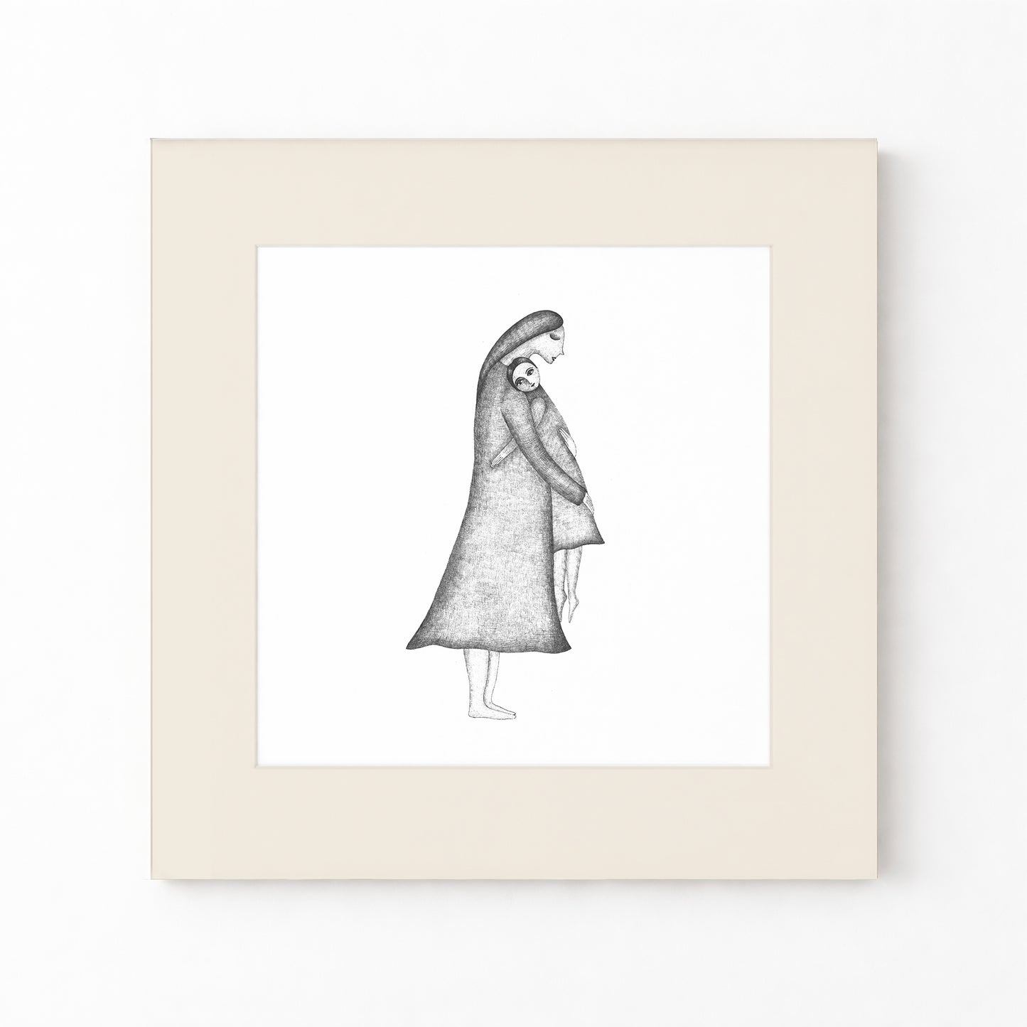 Mother and Child Art Print, Tale ink Series