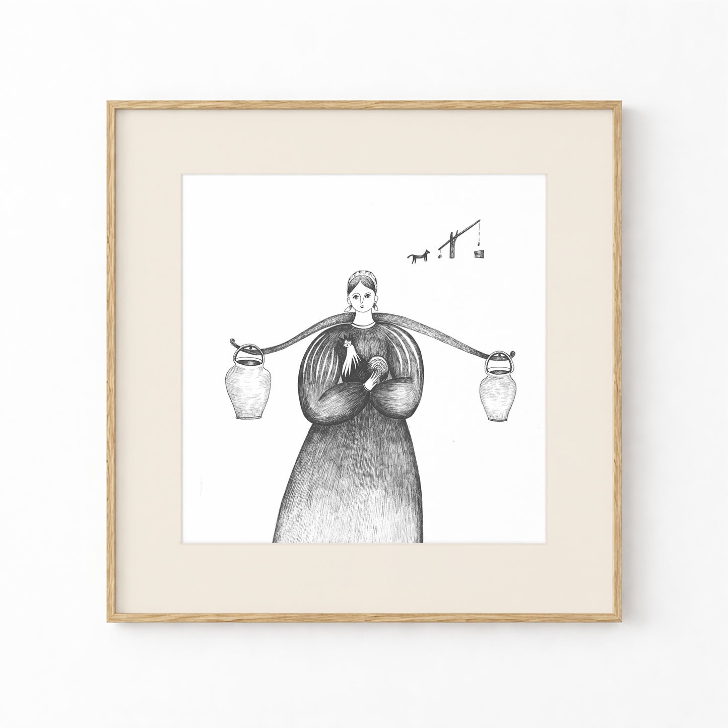 Romanian Folk Art Print, Tale ink Series