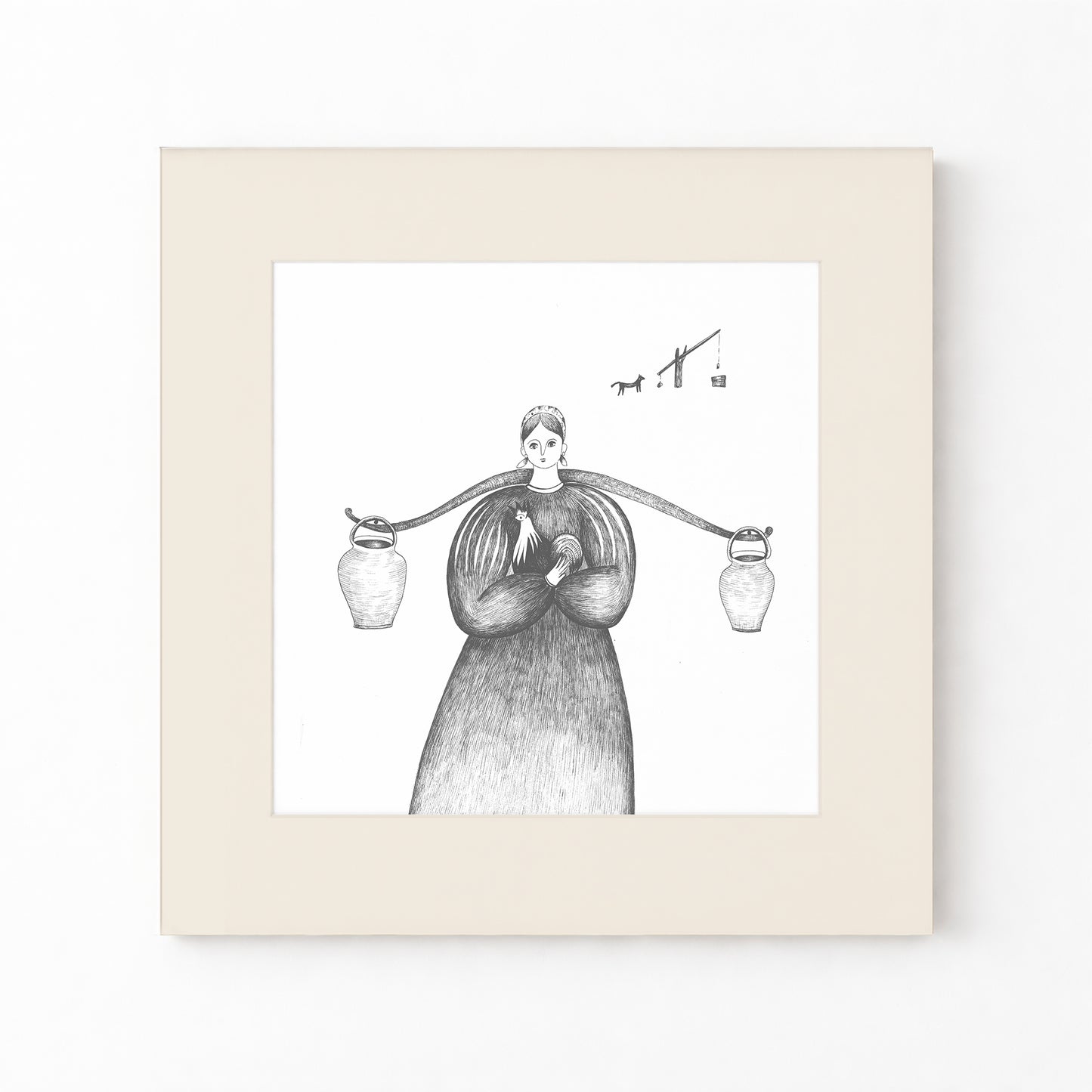 Romanian Folk Art Print, Tale ink Series