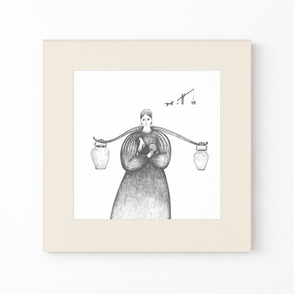 Romanian Folk Art Print, Tale ink Series