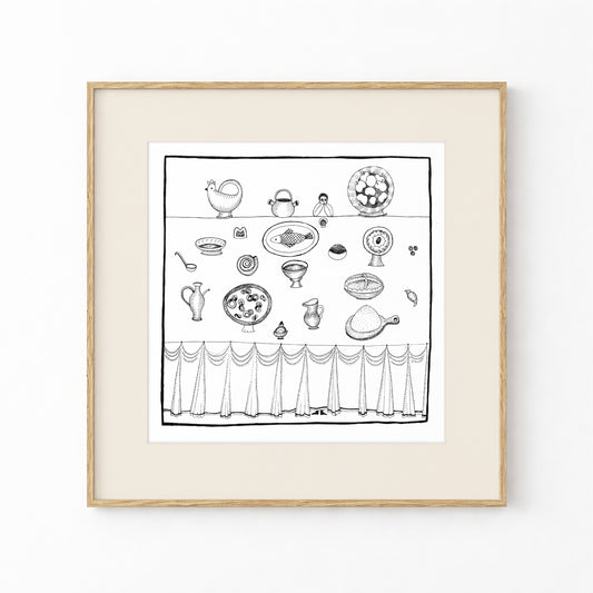 Table Art Print, Tale ink Series