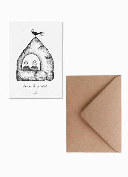 Wedding invitation, set of 50, Stone house