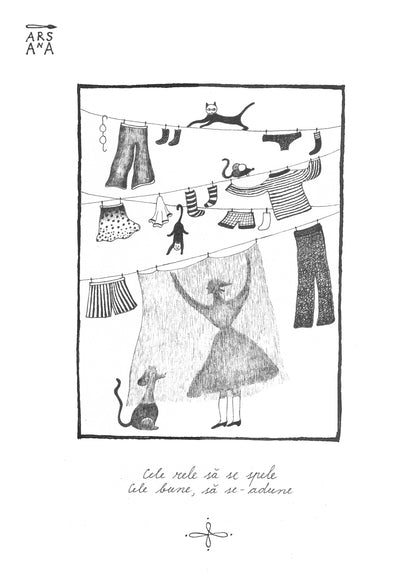 Single Illustrated Postcard, Collection of Romanian Proverbs