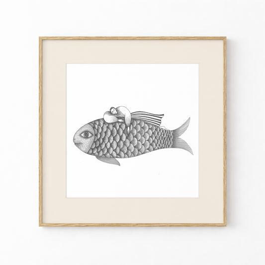 Fish Art Print, Tale ink Series