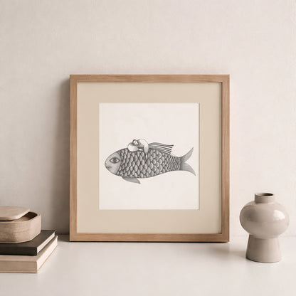 Fish Art Print, Tale ink Series