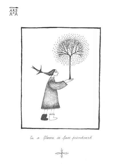 Single Illustrated Postcard, Collection of Romanian Proverbs