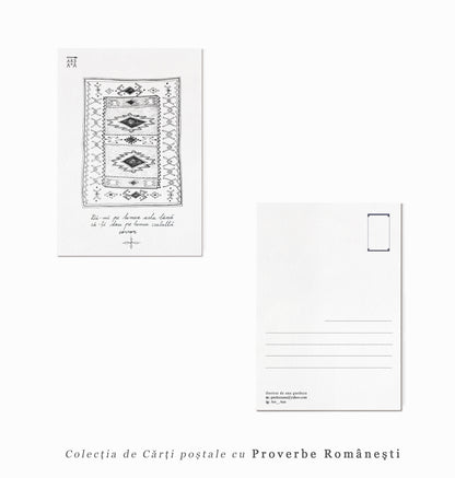 Illustrated Postcards,  Collection of Romanian Proverbs, Set of 20 pieces in a box