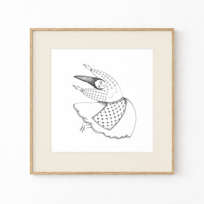Romanian Folk Art Print, Tale ink Series